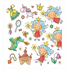Cartoon Princess Motif Duvet Cover Set