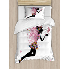 Floral Dressed Angel Duvet Cover Set