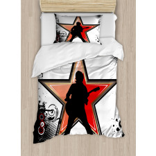 Guitar Player Star Duvet Cover Set