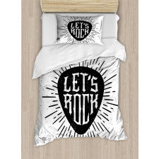 Lets Rock Words Duvet Cover Set