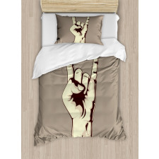 Hand Sign Vintage Duvet Cover Set