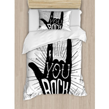 You Rock Words Art Duvet Cover Set