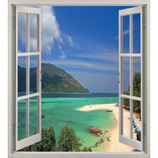 Tropic Scene in Window Duvet Cover Set