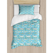 Vintage Sea Creatures Duvet Cover Set