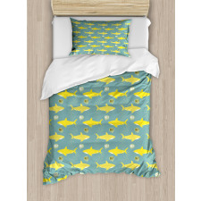 Friendly Yellow Fishes Duvet Cover Set