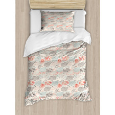 Ornate Clouds Downpour Duvet Cover Set