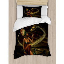 Mystery Girl Huge Snake Duvet Cover Set