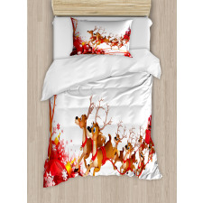 Xmas Balls and Reindeers Duvet Cover Set