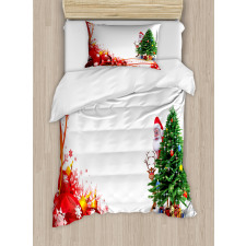 Red Balls Tree Duvet Cover Set