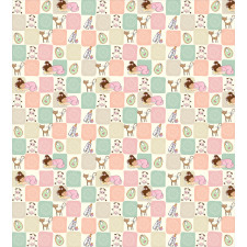 Checkered Square Cats Duvet Cover Set