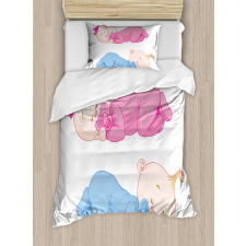 2 Charming Twins Asleep Duvet Cover Set