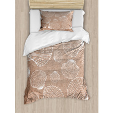 Hand Drawn Shells Duvet Cover Set