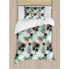 Summer Palm Trees Fern Duvet Cover Set