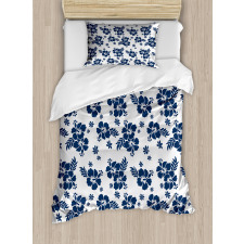 Monochrome Flower Art Duvet Cover Set