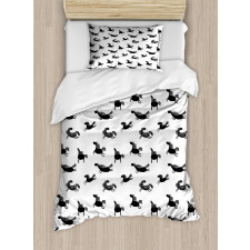 Doodle Equidae Pattern Duvet Cover Set