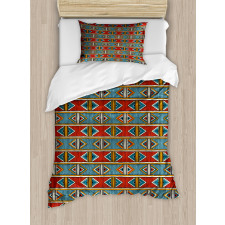 Rhombus Tribal Duvet Cover Set