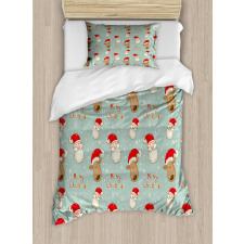 Santa Deer Vintage Duvet Cover Set