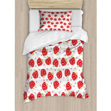Curved and Dotted Fruit Duvet Cover Set