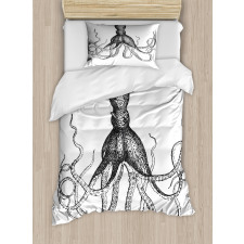 Aquatic Animal Sketch Duvet Cover Set