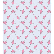Romantic Pink Kittens Duvet Cover Set
