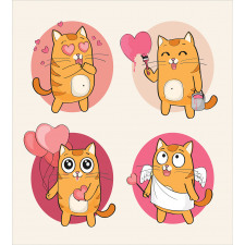 Romantic Kitten in Love Duvet Cover Set