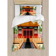 Chinese Building Asia Duvet Cover Set