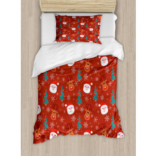 Merry Xmas Cartoon Santa Duvet Cover Set