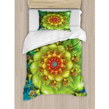 Colorful Floral Spiral Duvet Cover Set