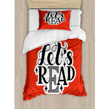 Motivational Phrase on Red Duvet Cover Set