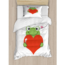 Funny Cartoon Frog Duvet Cover Set