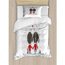 Couple Cartoon Art Style Duvet Cover Set