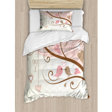 2 Birds Romance Motif Duvet Cover Set