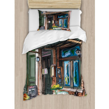 Street Paris Cafe Eating Duvet Cover Set