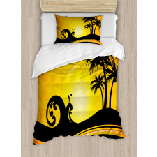 Holiday Waves and Trees Duvet Cover Set