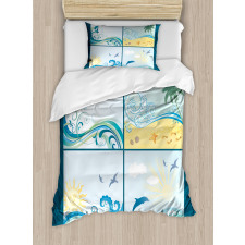 Maritime Themed Waves Duvet Cover Set