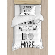 Different Fonts Leafs Duvet Cover Set