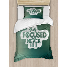 Stay Focused Words Duvet Cover Set