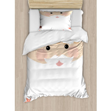 Cartoon Face Santa Duvet Cover Set