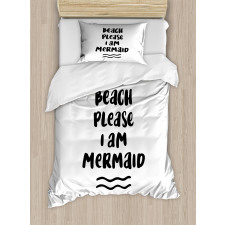 Beach Please Phrase Duvet Cover Set