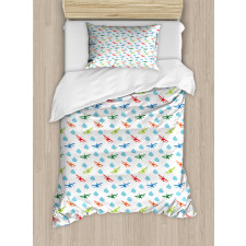 Colorful Retro Travel Duvet Cover Set