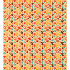 Colorful Paw Print Duvet Cover Set