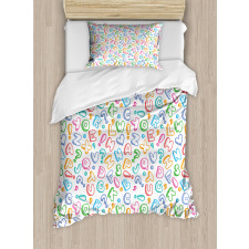 Colored Letters Duvet Cover Set