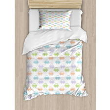 Simple Pastel Automobiles Duvet Cover Set