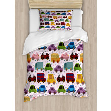 Cartoon Vehicle Design Duvet Cover Set