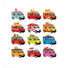 Colorful Food Trucks Duvet Cover Set