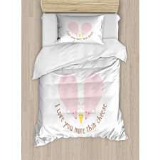 Pink Rats Cheese Duvet Cover Set