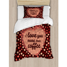 Coffee and Hearts Duvet Cover Set