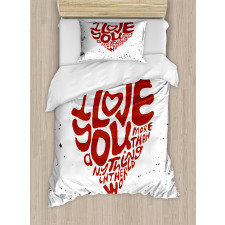 Grungy Heart Form Duvet Cover Set