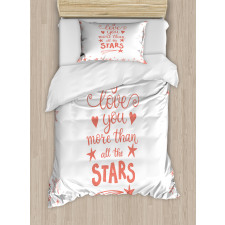 Stars Words Art Duvet Cover Set