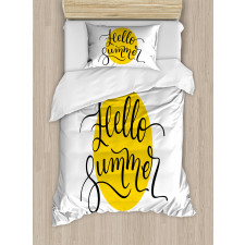 Letters on Yellow Duvet Cover Set